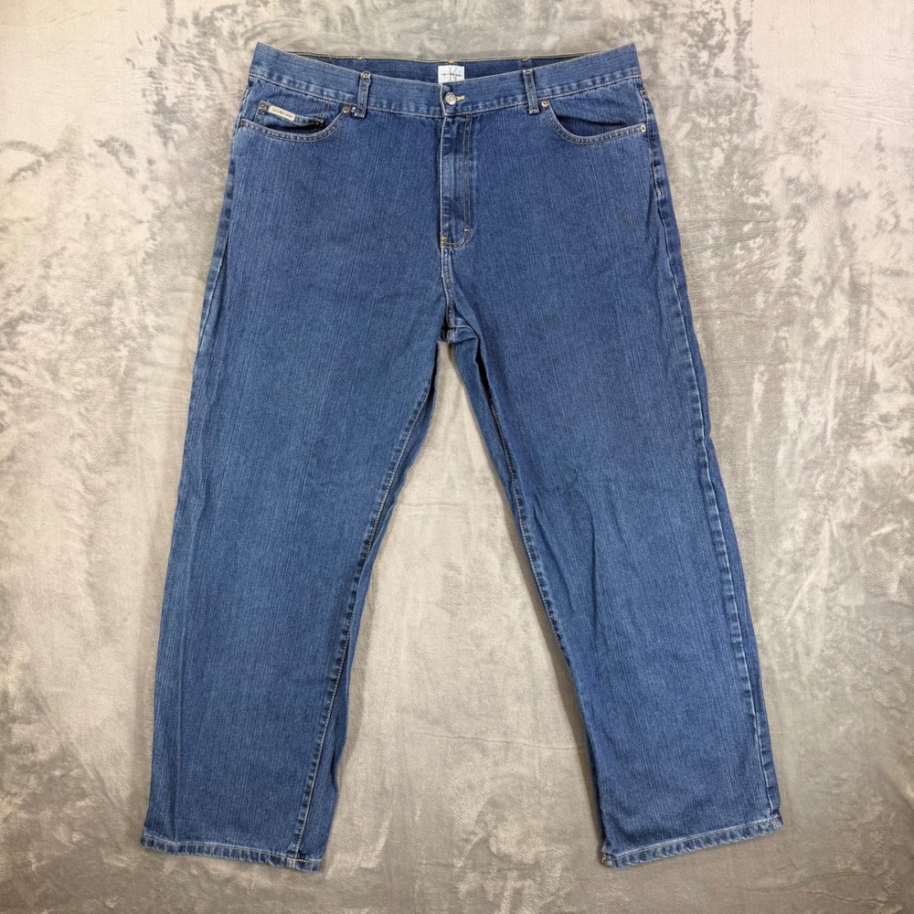 Vintage Calvin Klein Jeans Straight Jeans Men's 42x32 Doublestone Blue Cotton